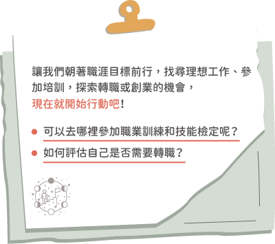 想一想自己的職涯目標，準備好履歷和面試、參加培訓、考慮轉職或創業。立即開始行動吧！